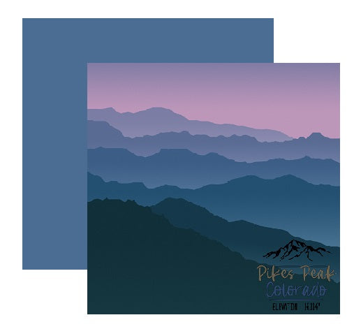 Pikes Peak Elevation Mountains Colorado - 12X12 Scrapbook Papers
