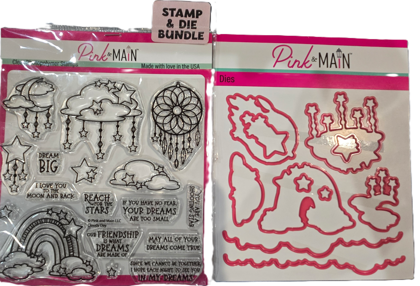 Pink and Main Cloudy Day Stamps and Dies Set
