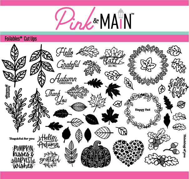 Pink and Main Fall Leaves Foilables Cut Ups