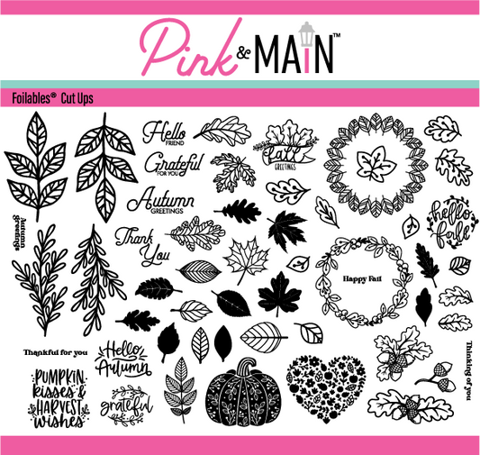 Pink and Main Fall Leaves Foilables Cut Ups