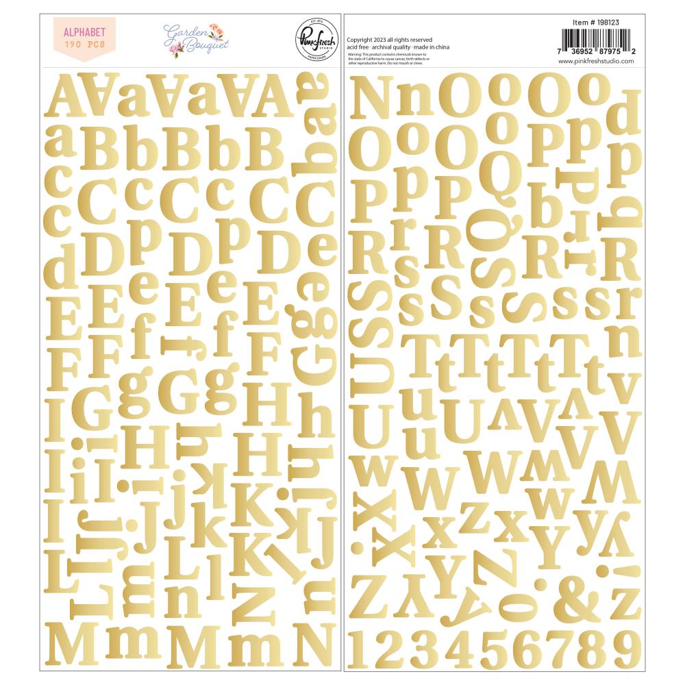 PinkFresh Gold Puffy Alphabet Stickers – Country Croppers