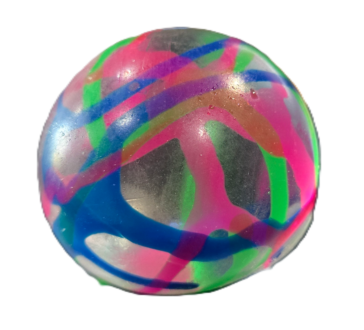 Pookie Pookie Green Blue Pink Swirl Clear Squishy Ball