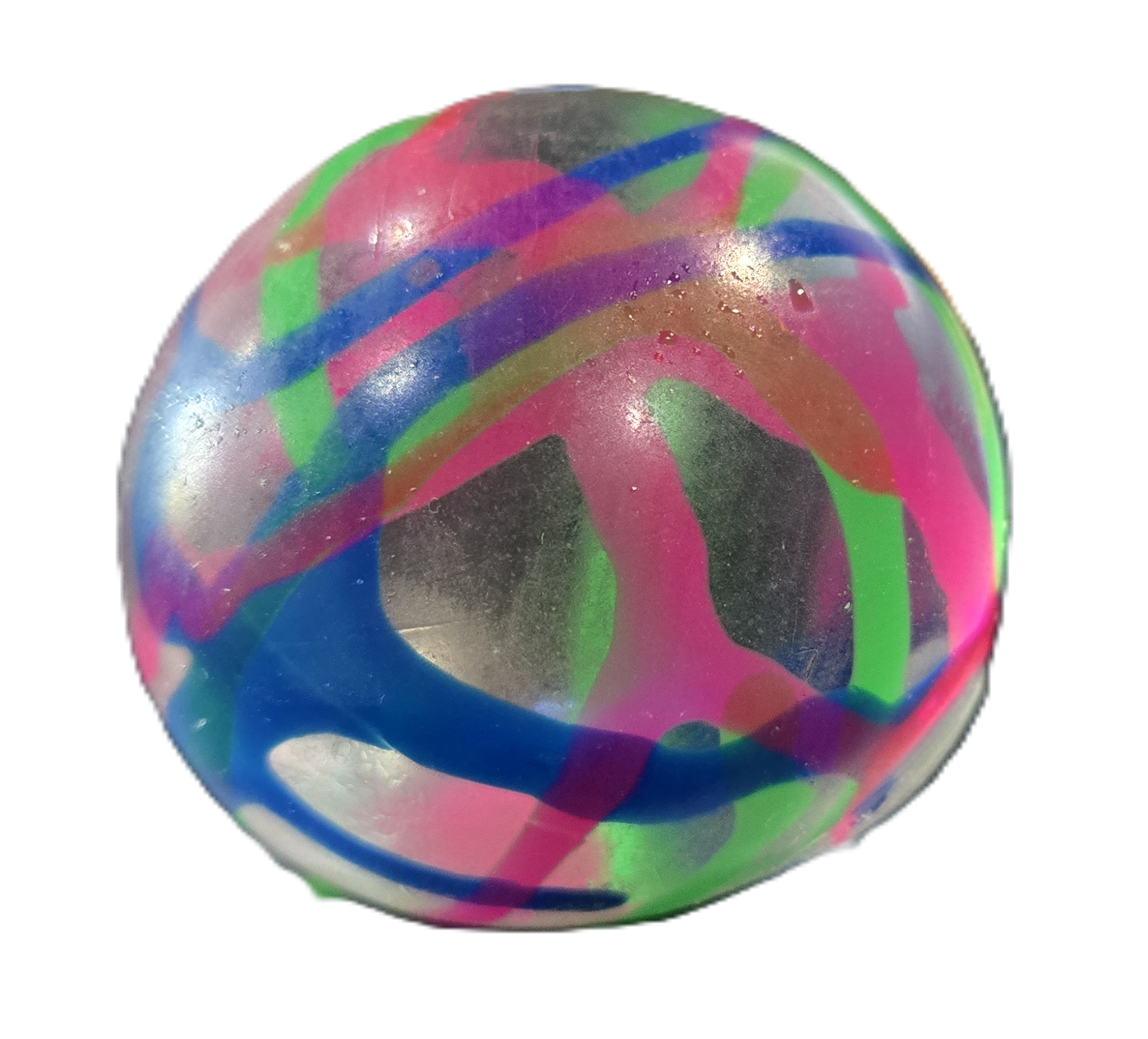 Pookie Pookie Green Blue Pink Swirl Clear Squishy Ball