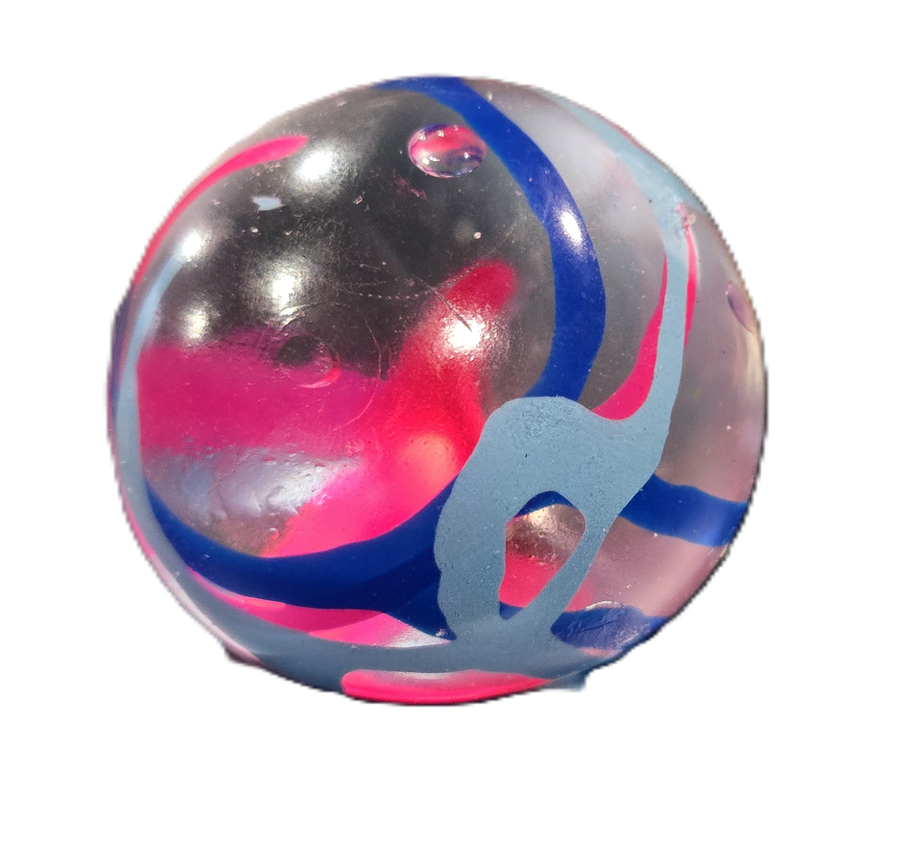 Pink Blue Swirl Squishy Ball Toy