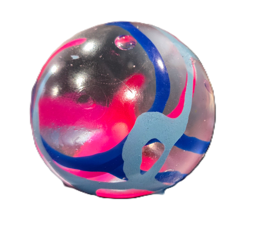 Pink Blue Swirl Squishy Ball Toy