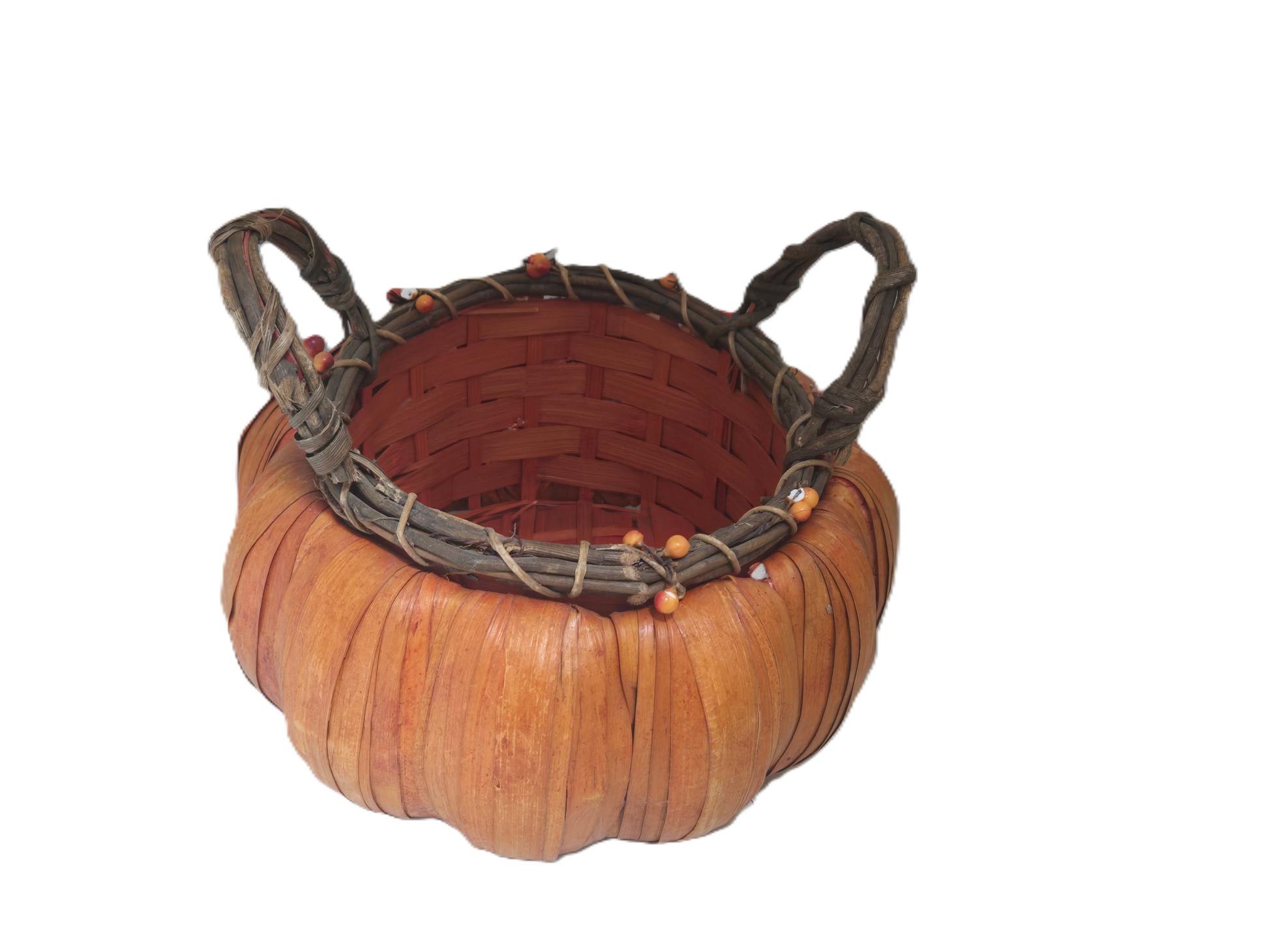 Pumpkin Wicker Basket