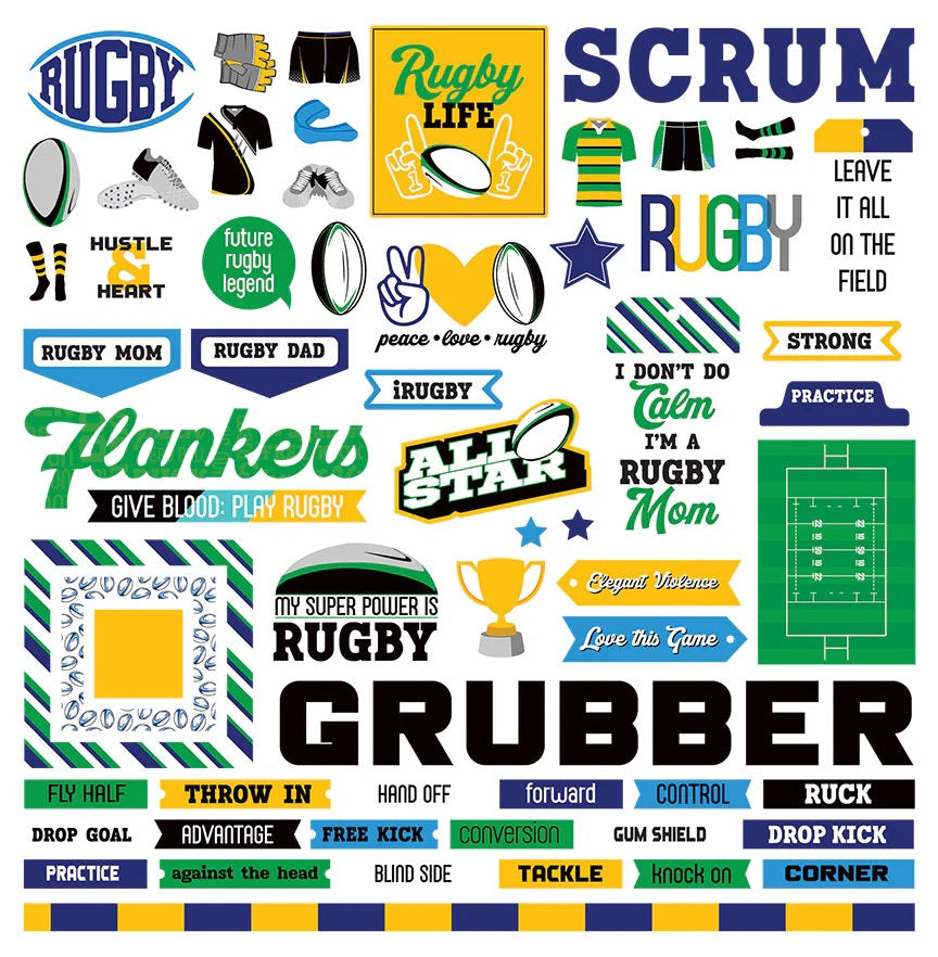 Rugby 12x12 Stickers by Photo Play – Country Croppers