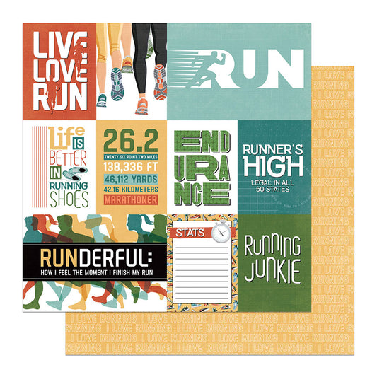Photo Play Runners High Live Love Run Scrapbook paper