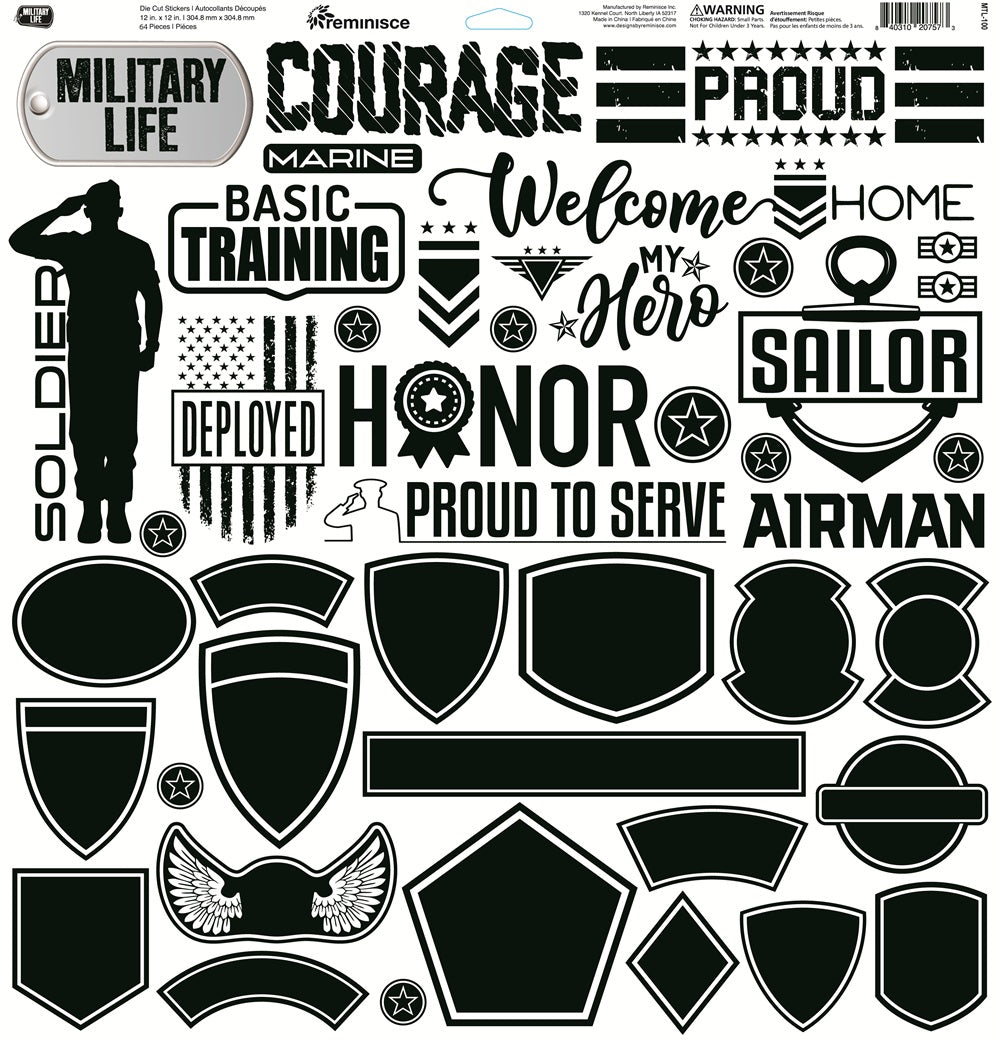 Military Life 12x12 Cardstock Stickers Set – Country Croppers