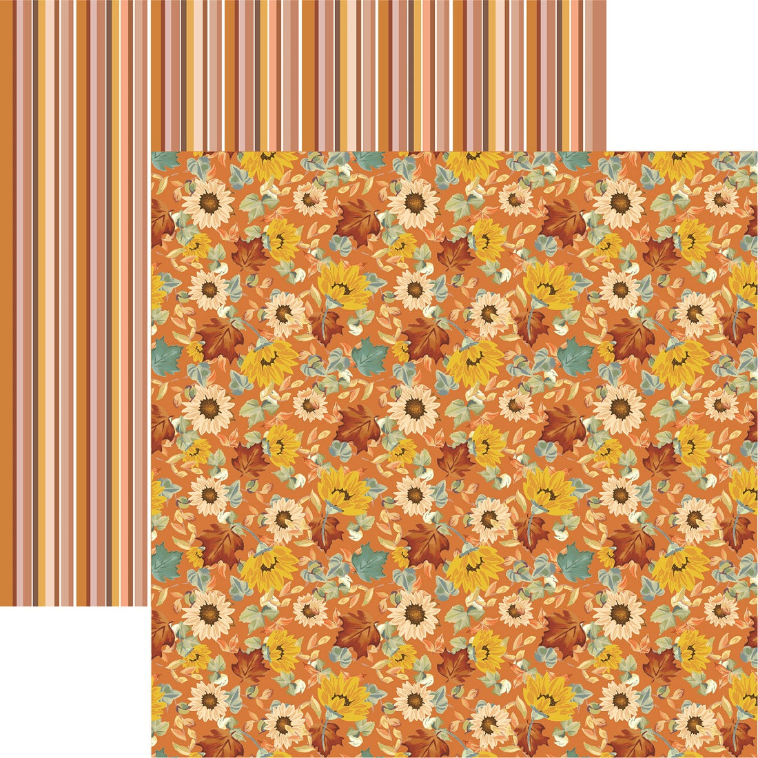 Reminisce Autumn Vibes Autumn Flowers Scrapbook Paper