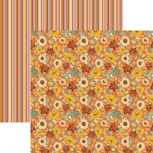 Reminisce Autumn Vibes Autumn Flowers Scrapbook Paper