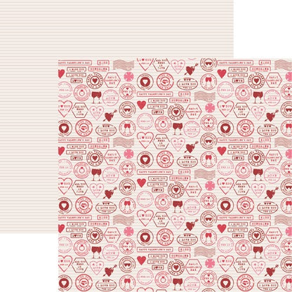 Transparent Hearts - Forever Hearts - 12x12 Valentine Scrapbook Paper - 5  Sheets - by Reminisce