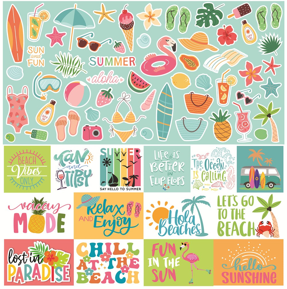 Beach Vibes 12x12 Sticker Sheet by Reminisce – Country Croppers