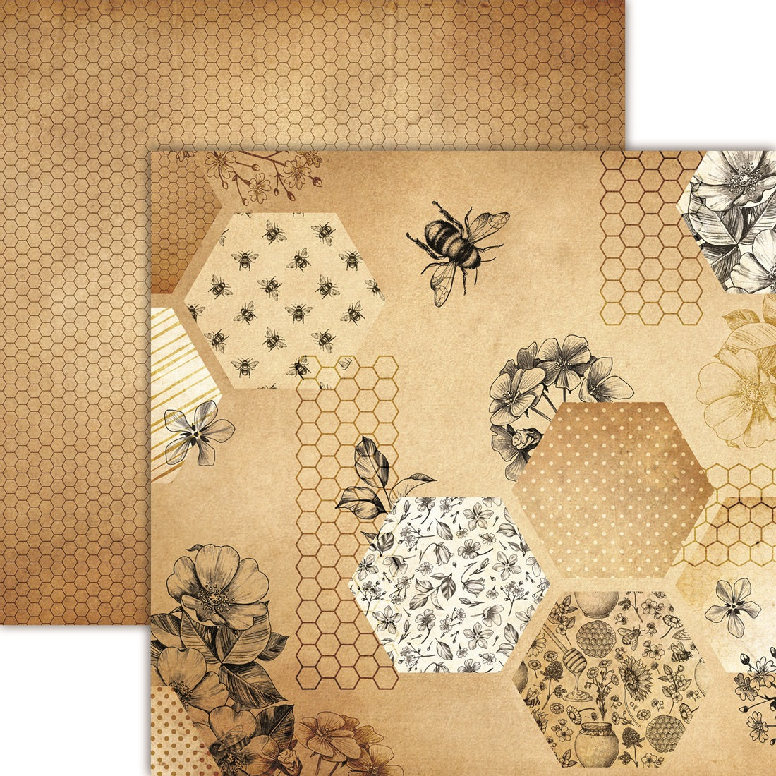 Bee Happy - Honeycomb Scrapbook Paper