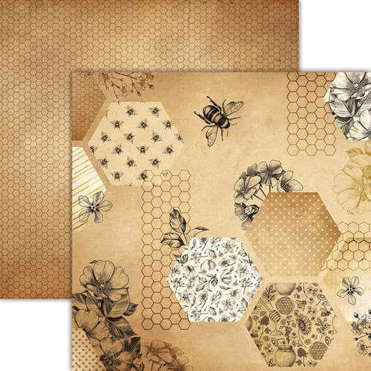 Bee Happy - Honeycomb Scrapbook Paper