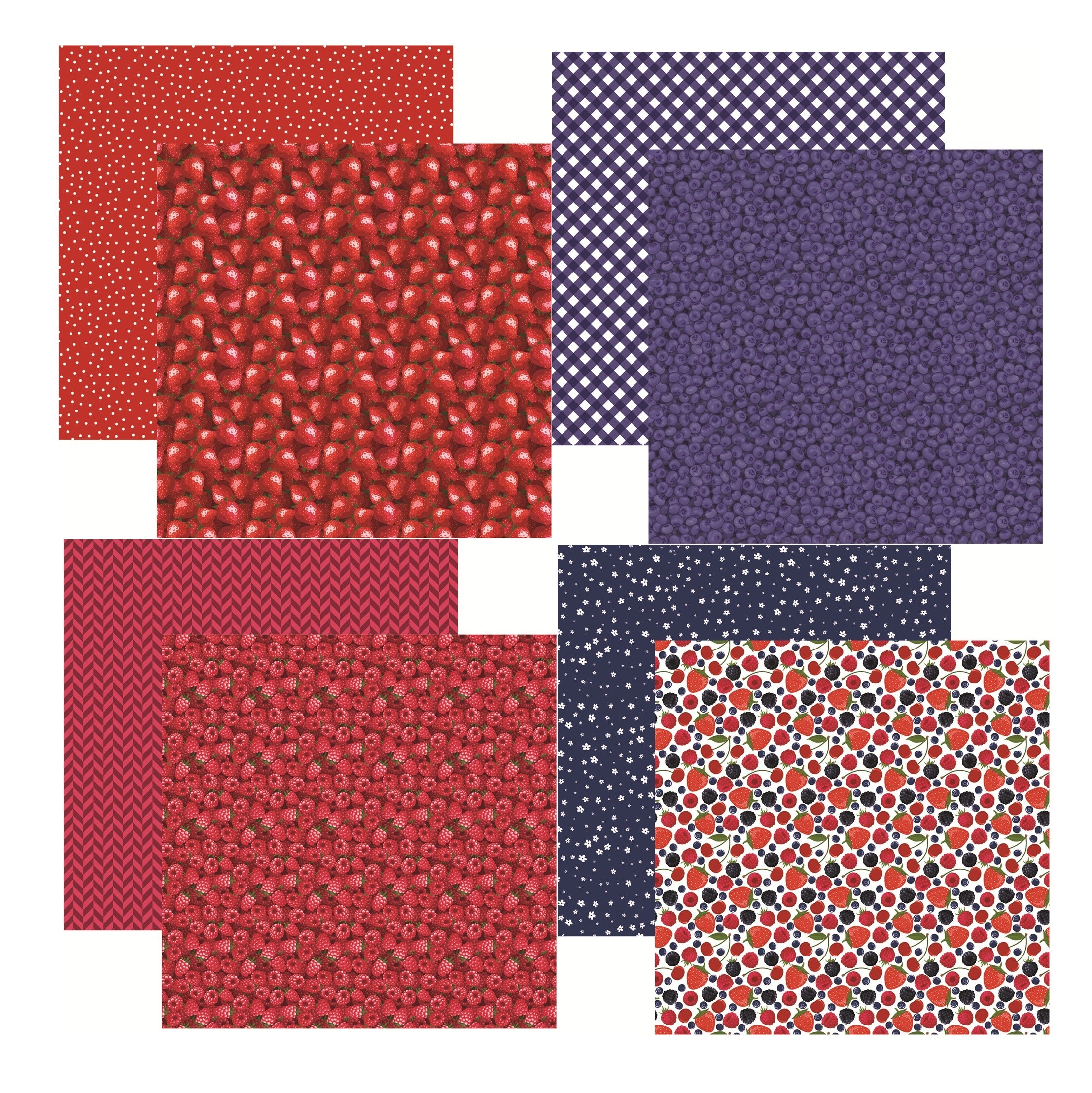 Berry Sweet - 12x12 Scrapbook Paper Assortment Set - 4 Sheets – Country ...