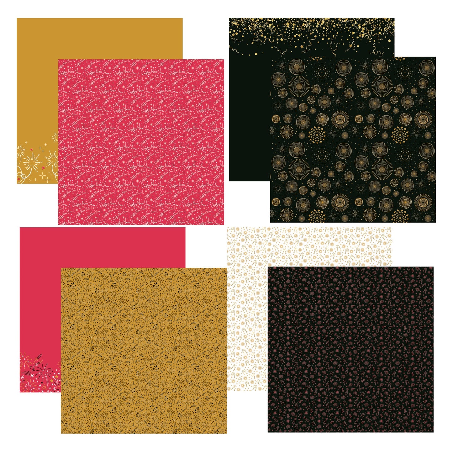 Reminisce Cheers To A New Year Scrapbook paper Assortment Set