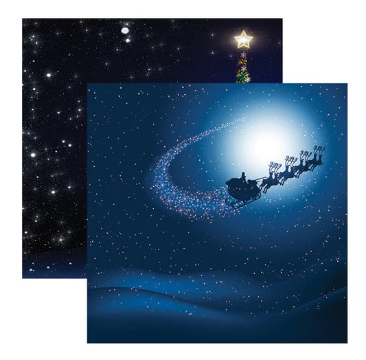Reminisce Christmas Eve - Santa's On HIs Way Scrapbook Paper