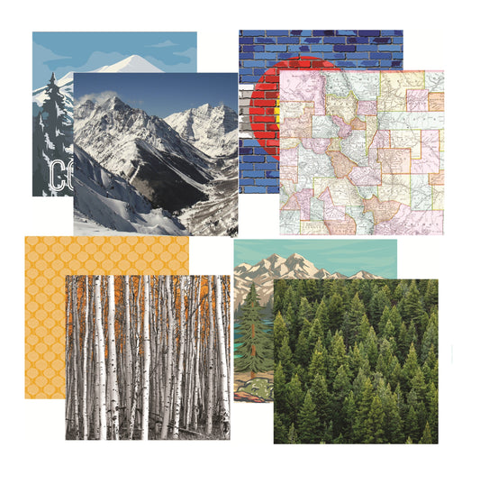 Colorado Scrapbook Paper Assortment Set 12X12-4 sheets