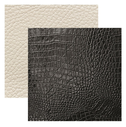 Reminisce Denim Leather Lace Textured Leather Scrapbook Paper