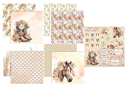 Reminisce Desert Rose Scrapbook Papers and Stickers Set