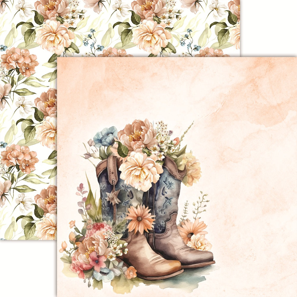 Reminisce Rodeo Queen Desert Rose Scrapbook Paper