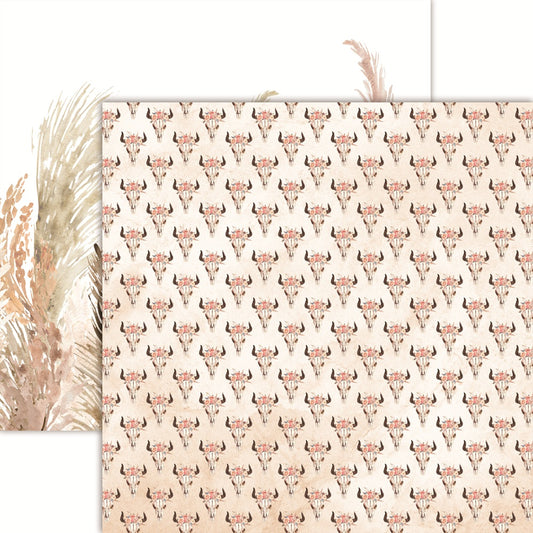 Texas Longhorn Desert Rose Scrapbook Paper by Reminisce