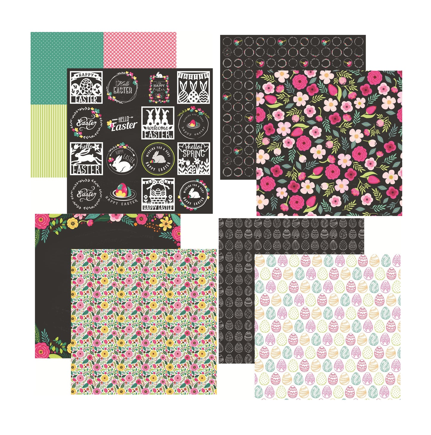 Easter Bloom - 12X12 Scrapbook Paper Assortment Set - 4 Sheets