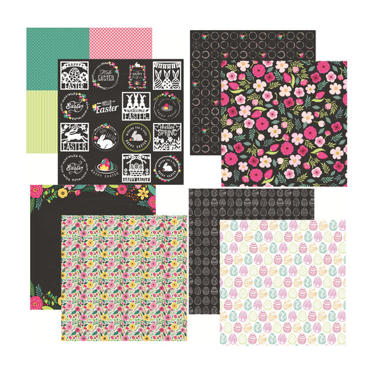 Easter Bloom - 12X12 Scrapbook Paper Assortment Set - 4 Sheets