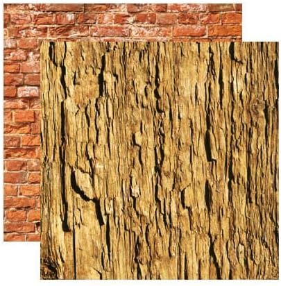 Reminisce Elements Stability Wood and Brick Scrapbook Paper