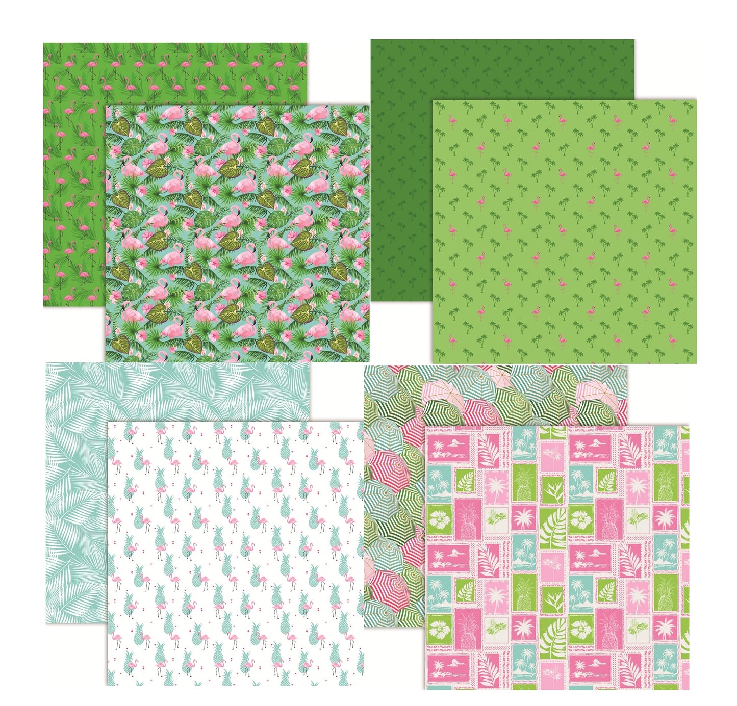 Reminisce Flamingo Beach Scrapbook Paper Assortment Set