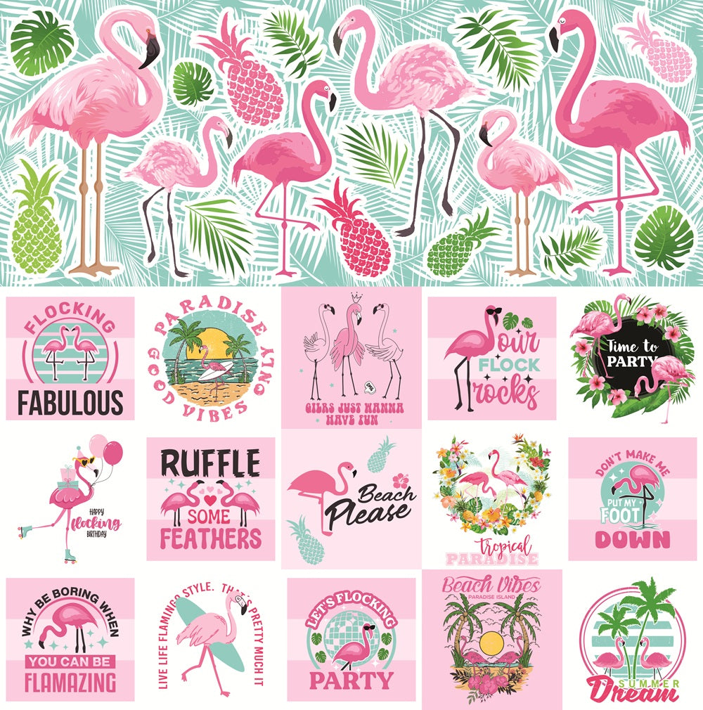Flamingo Beach 12x12 Sticker Sheet – Country Croppers