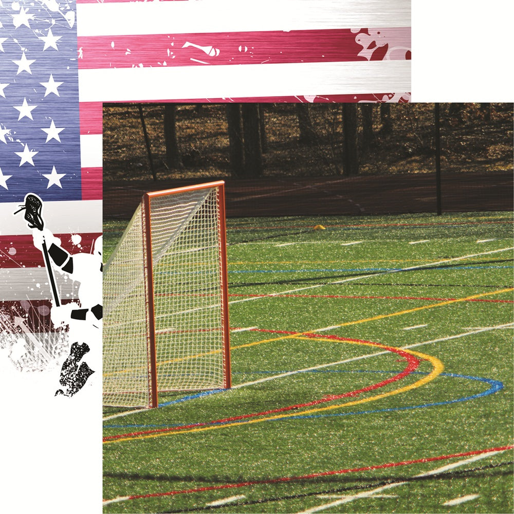 Reminisce Game Day Lacrosse Goal Scrapbook Paper