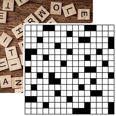 Reminisce Game Night Crossword Scrapbook Paper