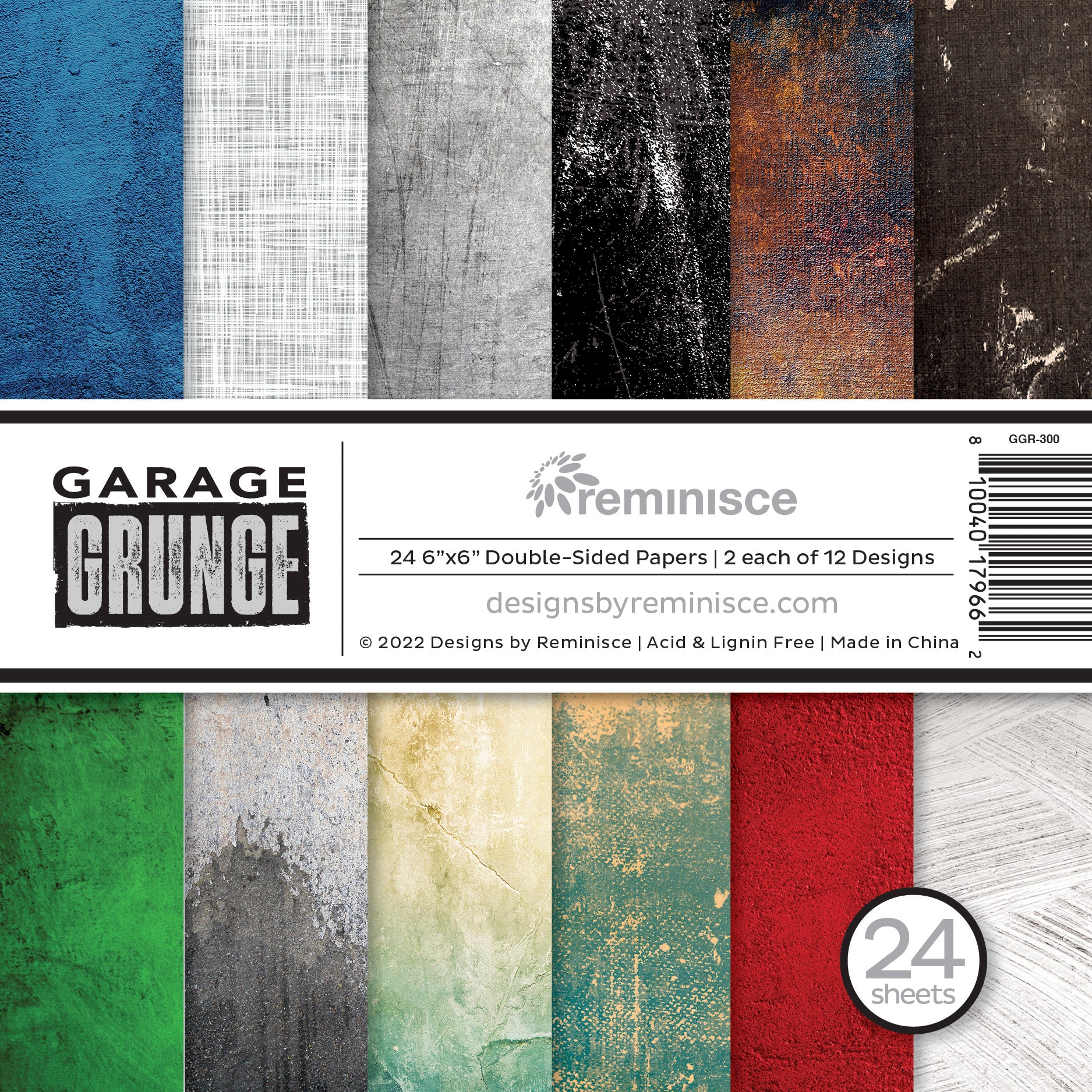 Reminisce Garage Grunge 6x6 Paper Pad