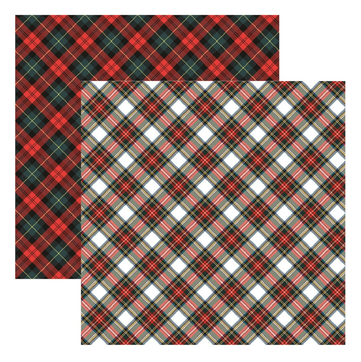 Happy Pawlidays Plaid Scrapbook Paper