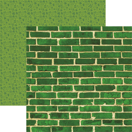 Green Brick Wall - Irish Kiss Scrapbook Paper 12x12