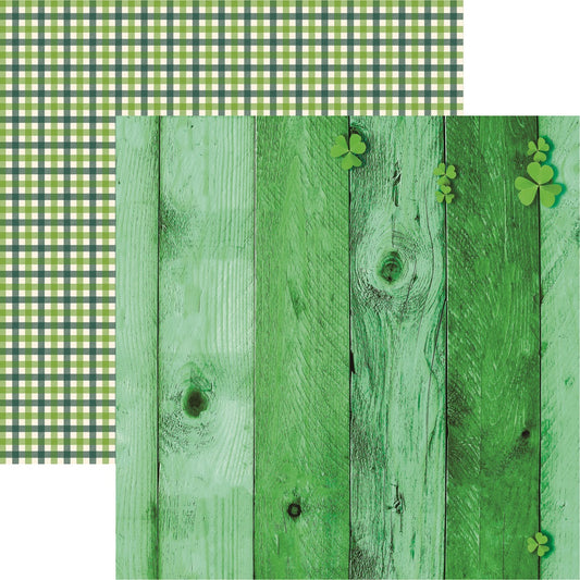 Shamrock on Green Wall Irish Kiss Scrapbook Paper