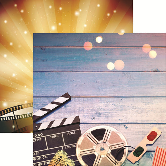 Reminisce Its Showtime Lights Camera Action Scrapbook Paper