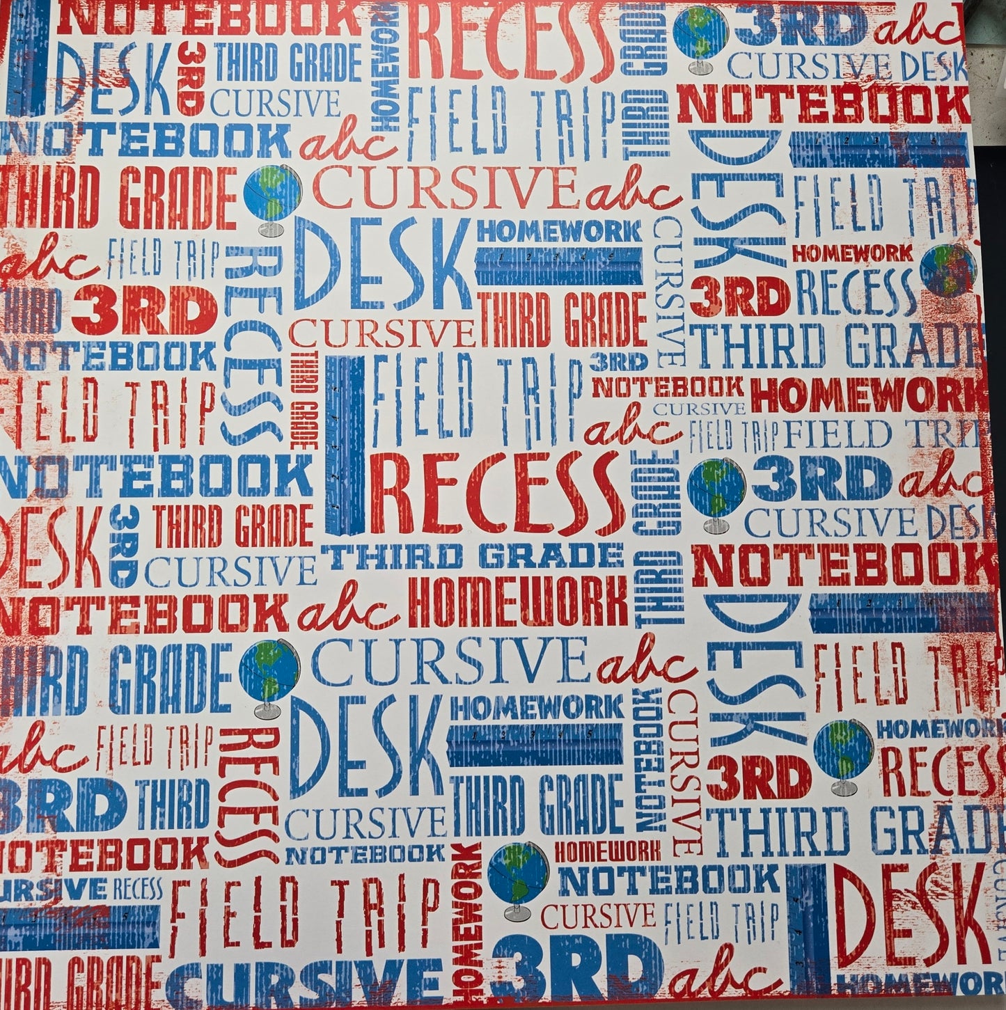 Making the Grade - Third Grade Scrapbook Paper 12x12 - MTG-004