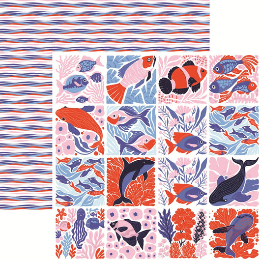 Reminisce Ocean Market Ocean Market Scrapbook Paper