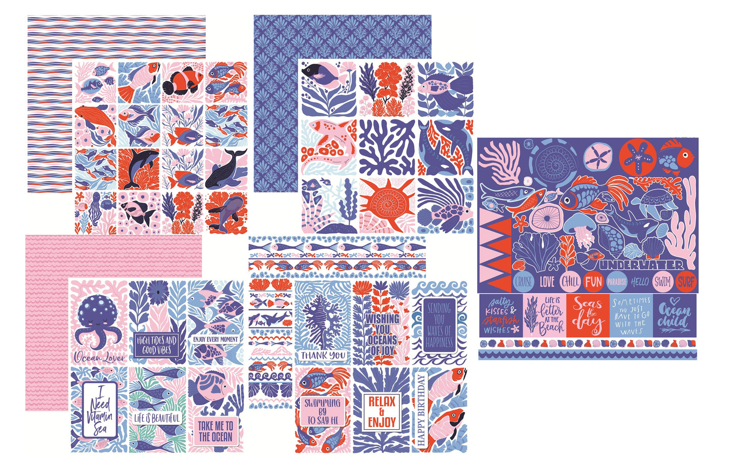 Reminisce Ocean Market Papers and Stickers Set