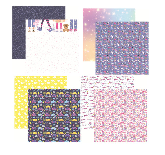 Reminisce Pajama Party Scrapbook Paper Assortment Set