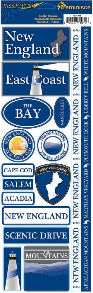 New England Travel Passport Stickers