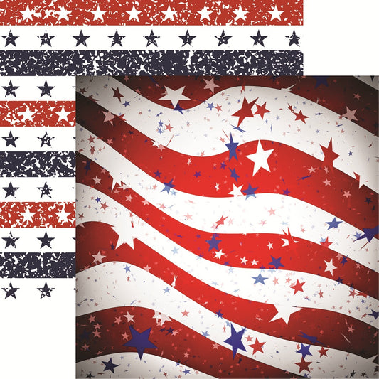 Land of the Free Red White and Blue Scrapbook Paper by Reminisce