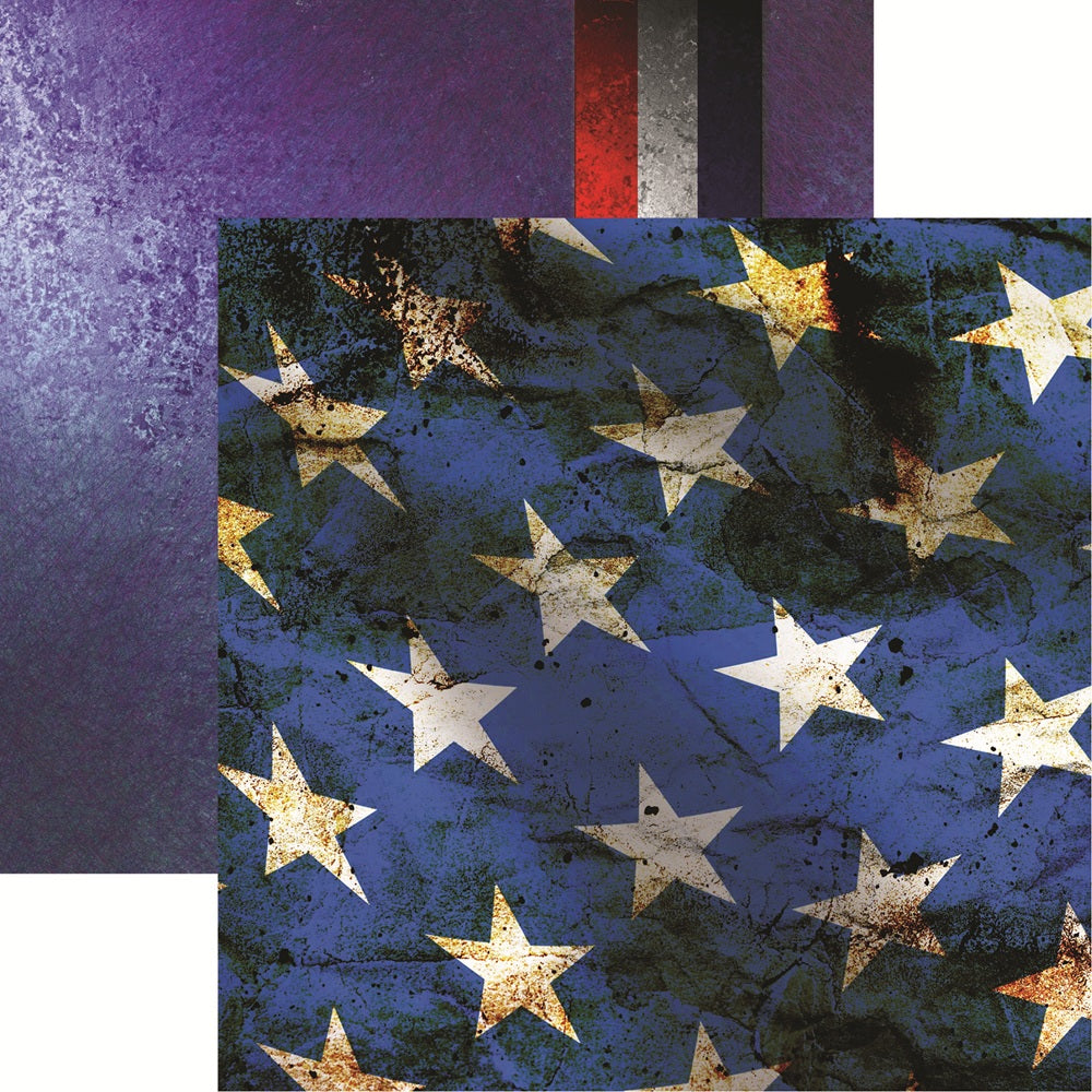 Field of Blue - Red White and Blue Scrapbook Paper by Reminisce