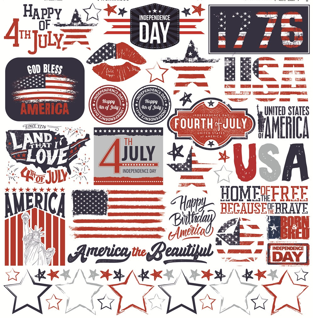 Red White and Blue Patriotic Stickers