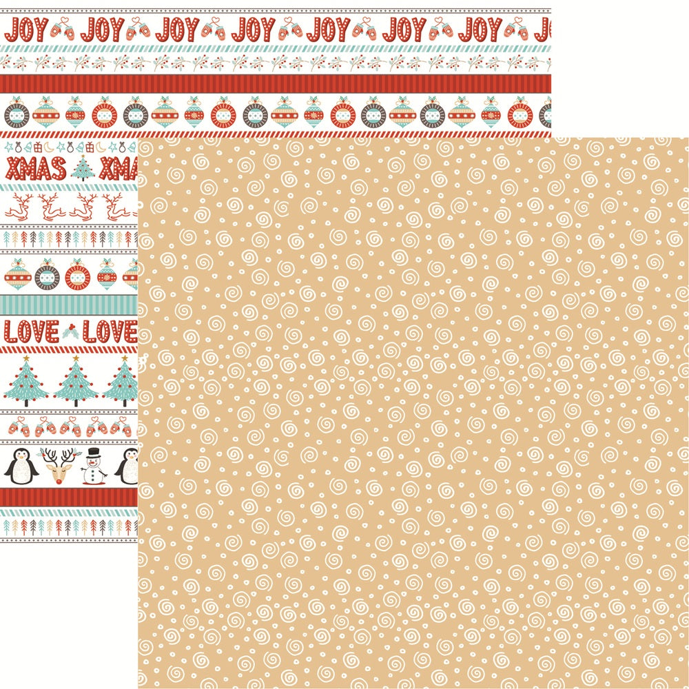 Reminisce Santa Squad Holiday Swirl Scrapbook paper
