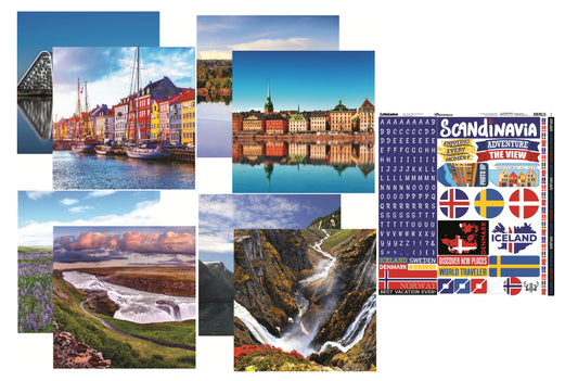 Reminisce Scandinavia Scrapbook Papers and Stickers Set