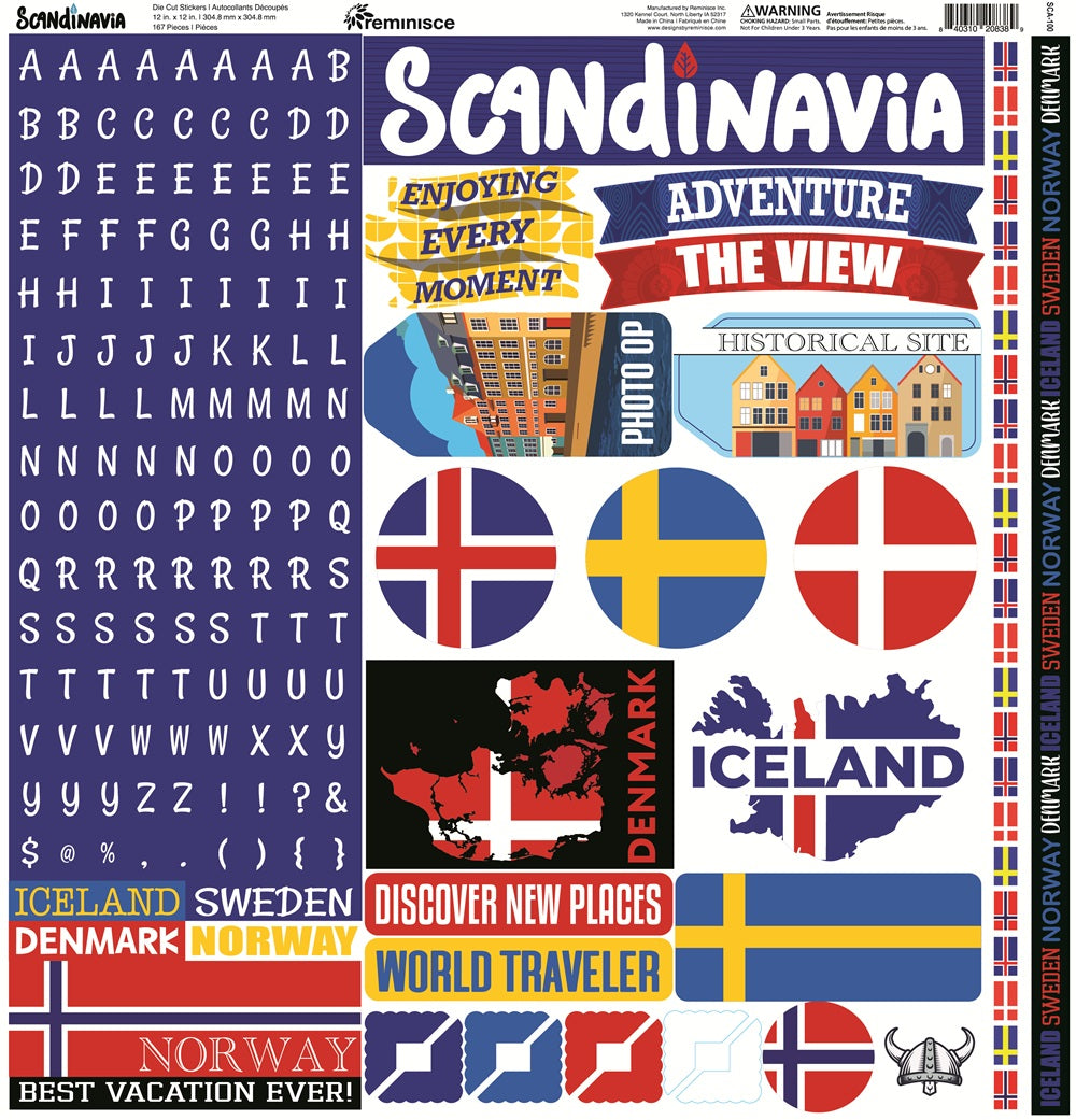 Scadinavia Travel Scrapbook Stickers
